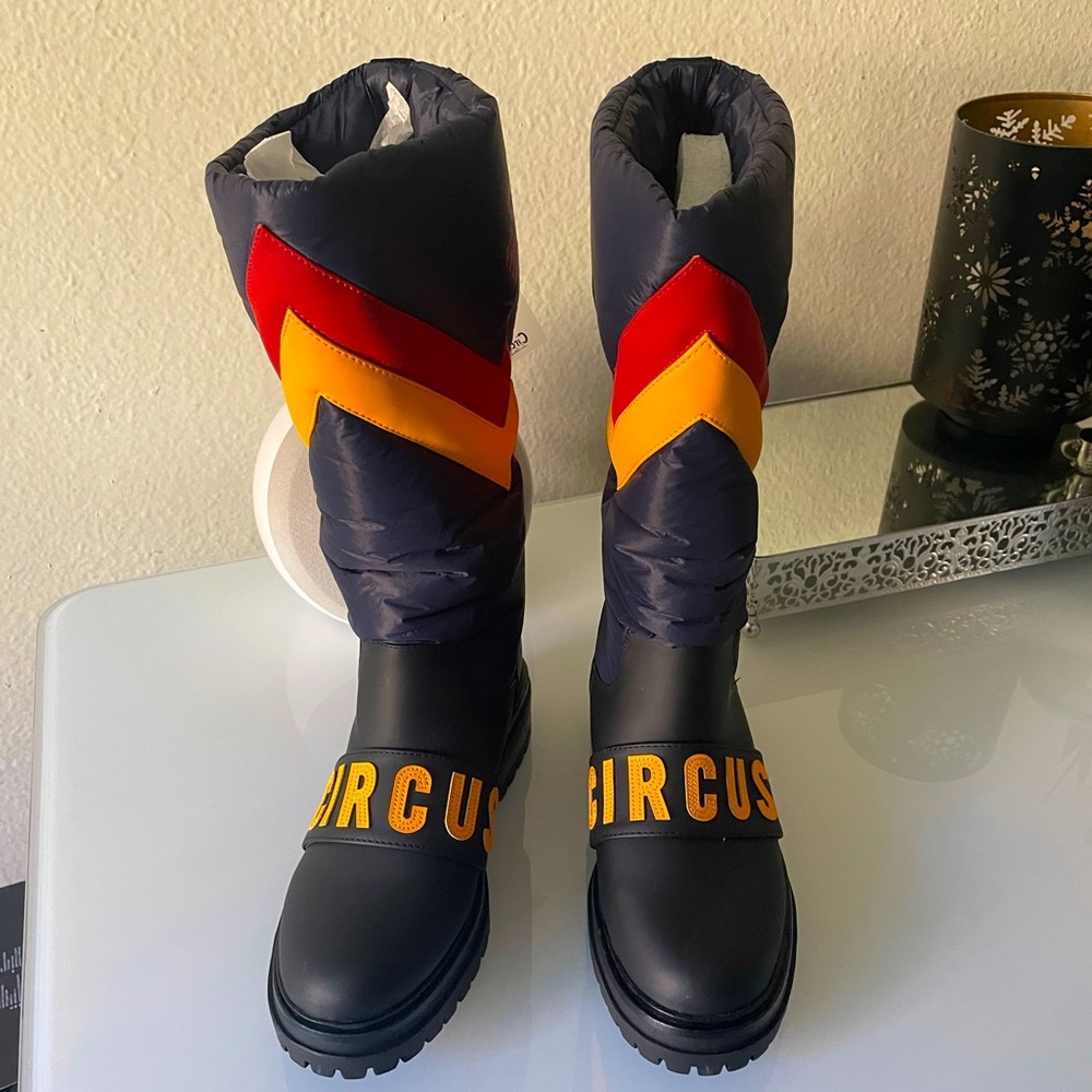 CIRCUS by Sam Edelman “Gabbi” Boots in “Baltic Navy/Black Multi” Print - Picture 3 of 11